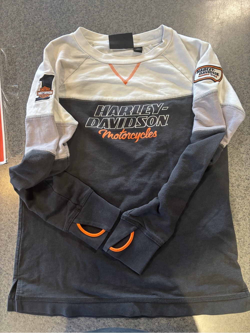 Harley-Davidson women’s Long Sleeve Logo Shirt in Black & White